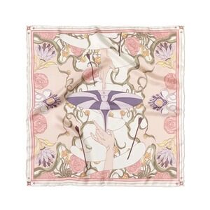 Lost Pattern "The Dreamer" Silk Bandana Scarf Pink NWT & Box Fairy Magic